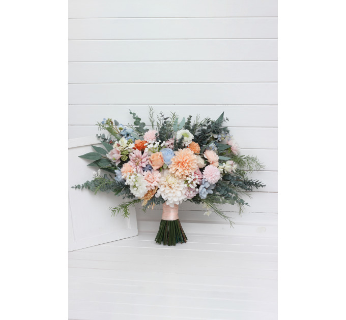 Pastel Wildflower Bridal and Bridesmaid Wedding Bouquets