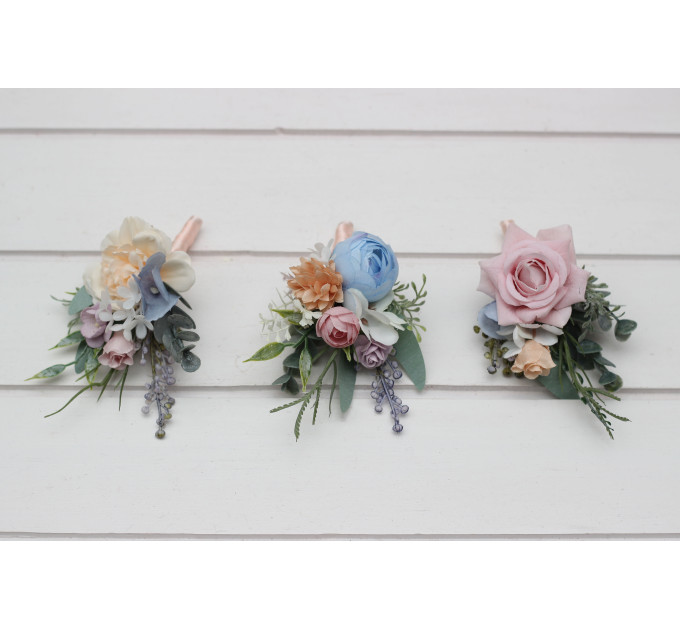 Pastel Spring Wildflower Wedding Boutonnieres