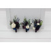 Plum, Ivory & Navy Blue Wedding Boutonnieres