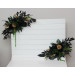 Moody forest green, black and gold sign flowers with amaranth