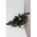 Moody forest green, black and gold sign flowers with amaranth