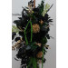 Moody Forest Green, Black & Gold Arch Flowers with Cascading Amaranthus