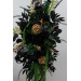 Moody Forest Green, Black & Gold Arch Flowers with Cascading Amaranthus