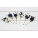 Set of 6 Bobby Pins in Plum, Ivory & Navy Blue