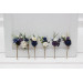 Set of 6 Bobby Pins in Plum, Ivory & Navy Blue