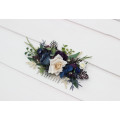 Plum, Ivory & Navy Blue Wedding Flower Comb
