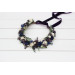 Plum, Ivory & Navy Blue Wedding Flower Crown