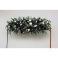 Plum, Ivory & Navy Blue Faux Flower Wedding Arch Arrangement