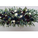 Plum, Ivory & Navy Blue Faux Flower Wedding Arch Arrangement