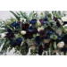 Plum, Ivory & Navy Blue Faux Flower Wedding Arch Arrangement