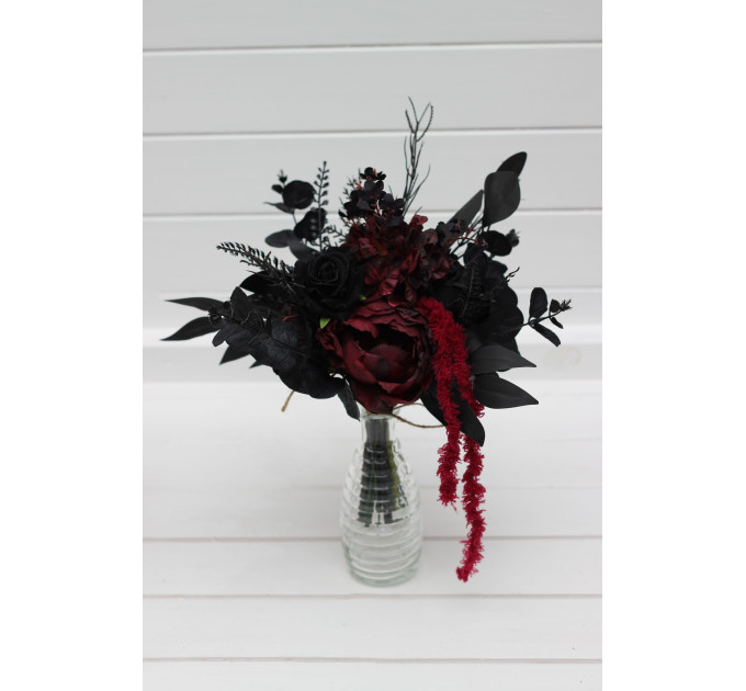 Dramatic Burgundy, Black & Purple Mini Bouquet with Amaranth