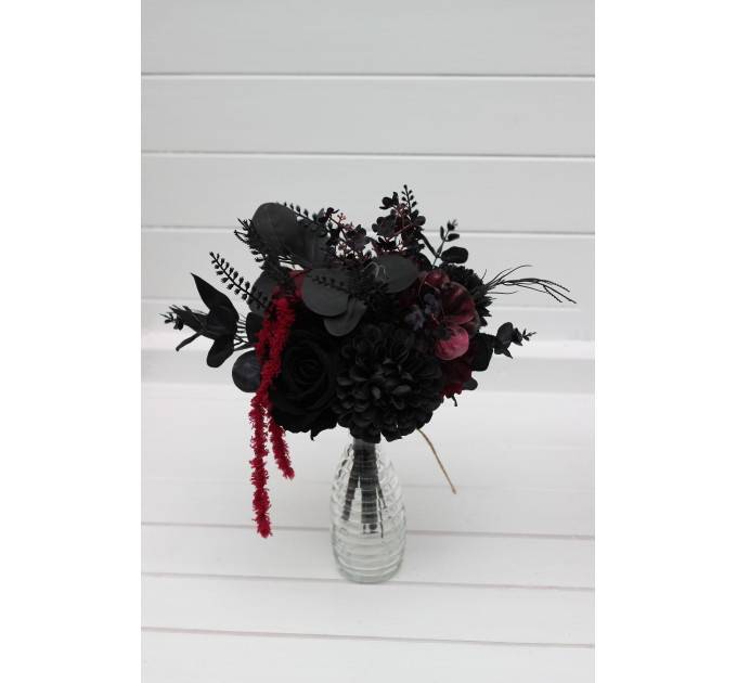 Dramatic Burgundy, Black & Purple Mini Bouquet with Amaranth