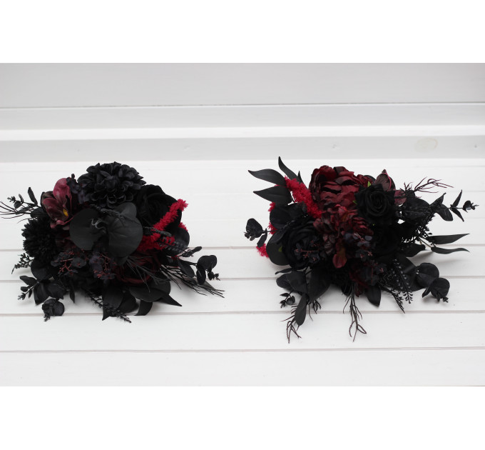 Dramatic Burgundy, Black & Purple Mini Bouquet with Amaranth