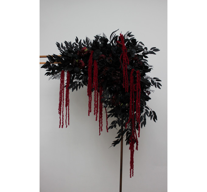 Dramatic Burgundy, Black & Purple Arch Flowers with Amaranth