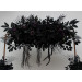 Halloween Wedding Flower Arch Arrangement in Black & Deep Purple | Faux Floral Archway for Gothic Wedding