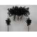 Halloween Wedding Flower Arch Arrangement in Black & Deep Purple | Faux Floral Archway for Gothic Wedding