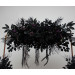 Halloween Wedding Flower Arch Arrangement in Black & Deep Purple | Faux Floral Archway for Gothic Wedding