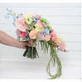 Pastel Cascading Wedding Bouquet with Flowing Amaranth