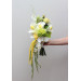 Romantic Bridal Bouquet in White and Yellow with Cascading Amaranth