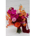 Alternative Diagonal Bridal Bouquet in Orange, Magenta and Pink, Red