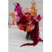 Alternative Diagonal Bridal Bouquet in Orange, Magenta and Pink, Red