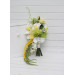 Romantic Bridal Bouquet in White and Yellow with Cascading Amaranth