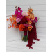 Alternative Diagonal Bridal Bouquet in Orange, Magenta and Pink, Red
