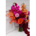 Alternative Diagonal Bridal Bouquet in Orange, Magenta and Pink, Red