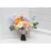 Colorful Faux Bridal Bouquet – Peach, Dusty Blue, Ivory & Orange Bridesmaid Bouquet