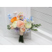 Colorful Faux Bridal Bouquet – Peach, Dusty Blue, Ivory & Orange Bridesmaid Bouquet