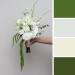 Modern asymmetrical bridal bouquet in white with cascading amaranth