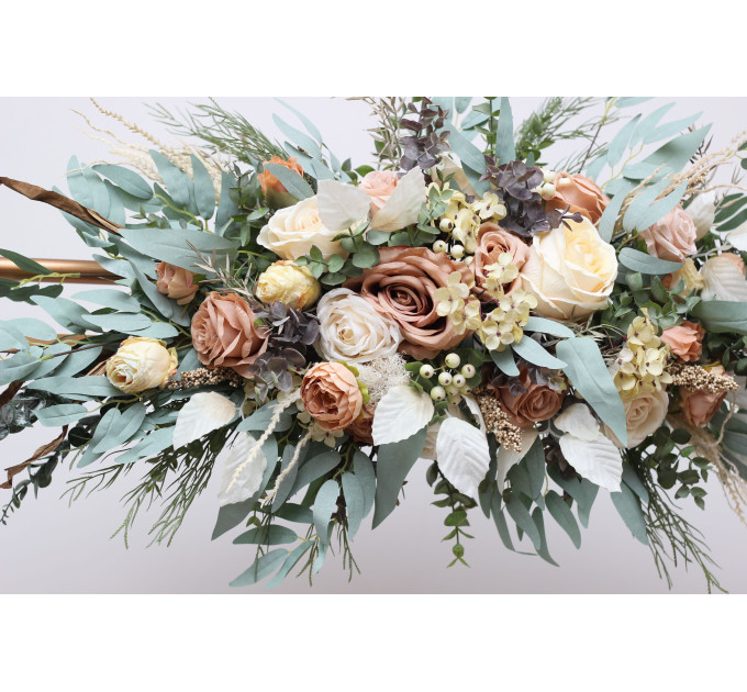 Flower Arch Arrangement in Champagne & Ivory | Faux Floral Archway for Wedding