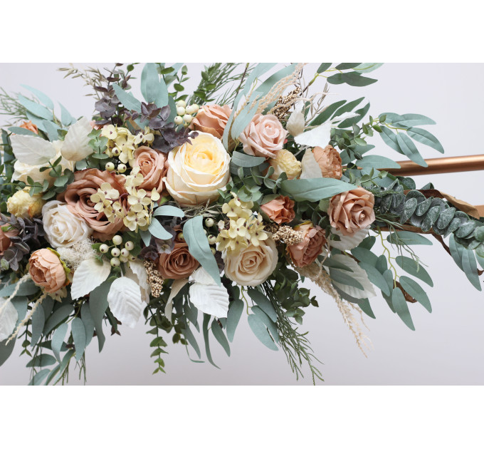Flower Arch Arrangement in Champagne & Ivory | Faux Floral Archway for Wedding