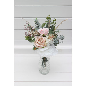 Blush Pink, White & Beige Table Fowers. Mini Bouquets For Vases. 5465