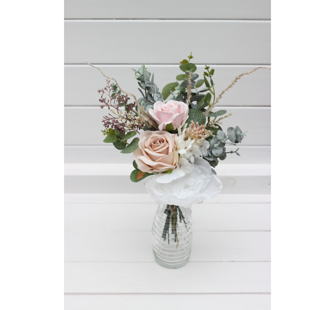 Mini Wedding Centerpieces in Blush Pink, White and Beige Mini Wedding Centerpieces in Blush Pink, White and Beige