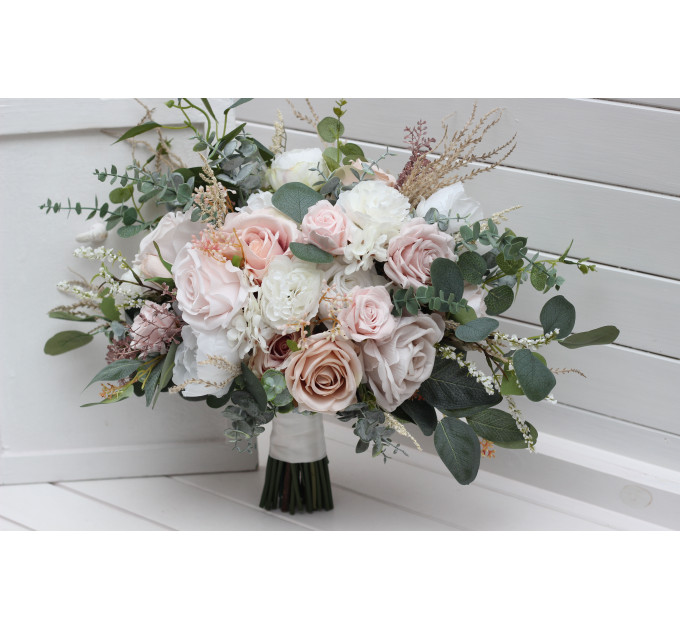 Bridal Bouquet in Blush Pink, White and Beige Tones