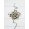 Wedding Wrist Corsage in Sage Green and Dusty Rose