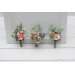 Boutonnieres in Sage Green and Dusty Rose for Wedding