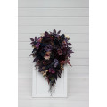 Cascading Bridal Bouquet in Purple, Mauve, Gold and Navy Blue