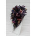 Cascading Bridal Bouquet in Purple, Mauve, Gold and Navy Blue