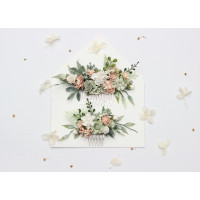 Sage Green & Blush Pink Floral Combs . Wedding Accessories for hair. 5423
