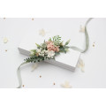 Wrist Corsage in Sage Green and Blush Pink for Prom or Wedding