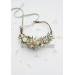 Wedding Hair Wreath in Sage Green and Blush Pink