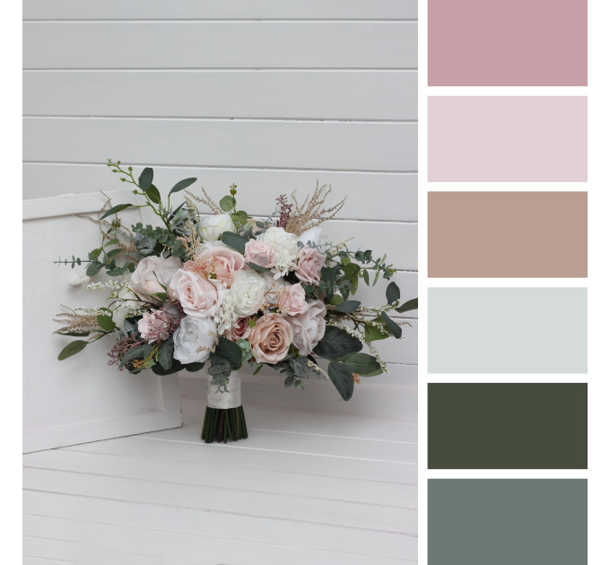Bridal Bouquet in Blush Pink, White and Beige Tones