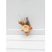 Rust Orange & Peach Floral Boutonniere for Groom and Groomsmen