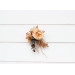 Rust Orange & Peach Floral Boutonniere for Groom and Groomsmen