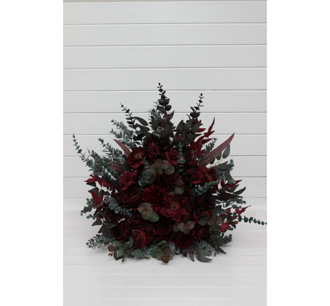 Burgundy Standing Flowers for Wedding Aisle Decor