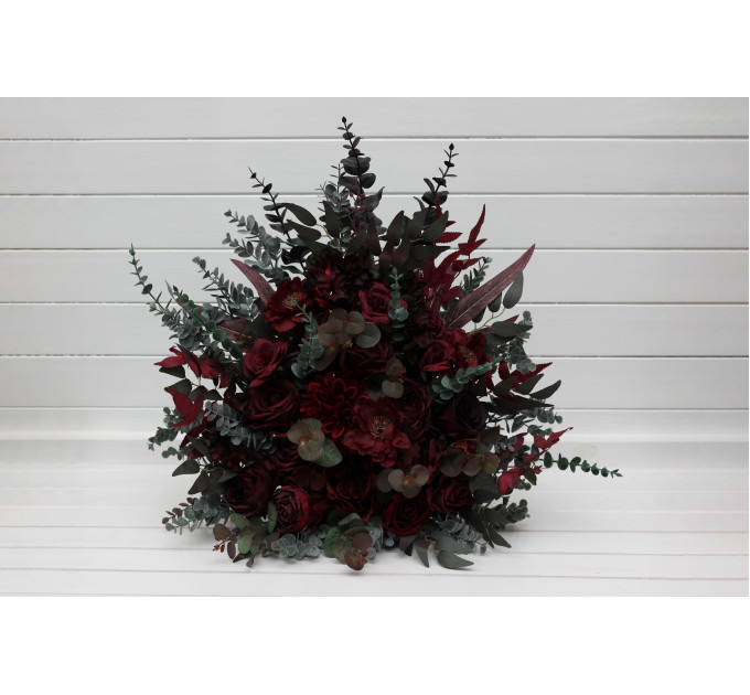 Burgundy Standing Flowers for Wedding Aisle Decor