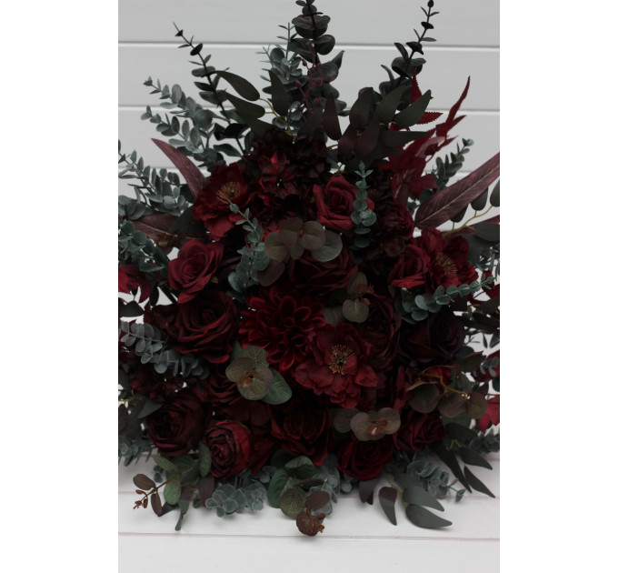 Burgundy Standing Flowers for Wedding Aisle Decor