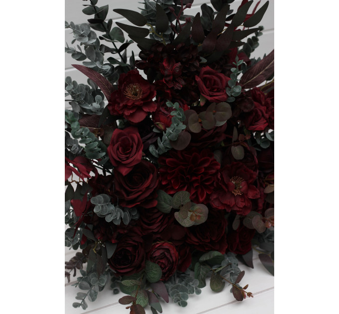 Burgundy Standing Flowers for Wedding Aisle Decor